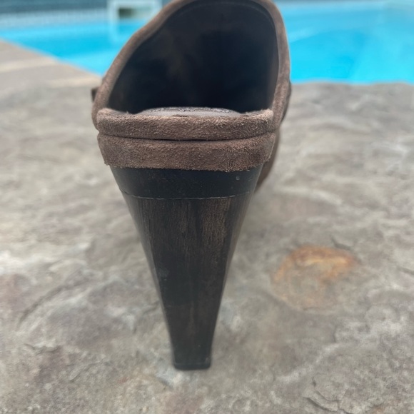 Vintage Juicy Couture Brown Suede High Heel Mules Clogs SZ 8 - Picture 5 of 11